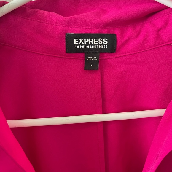 Express Fuchsia Long Sleeve Dress - Picture 2 of 3